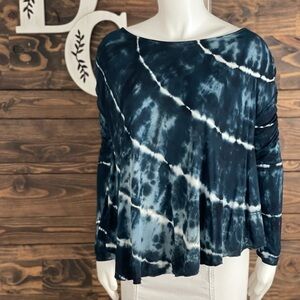 Aina Be | Tie Dye Oversized Long Sleeve Tee Flowy Swing Top